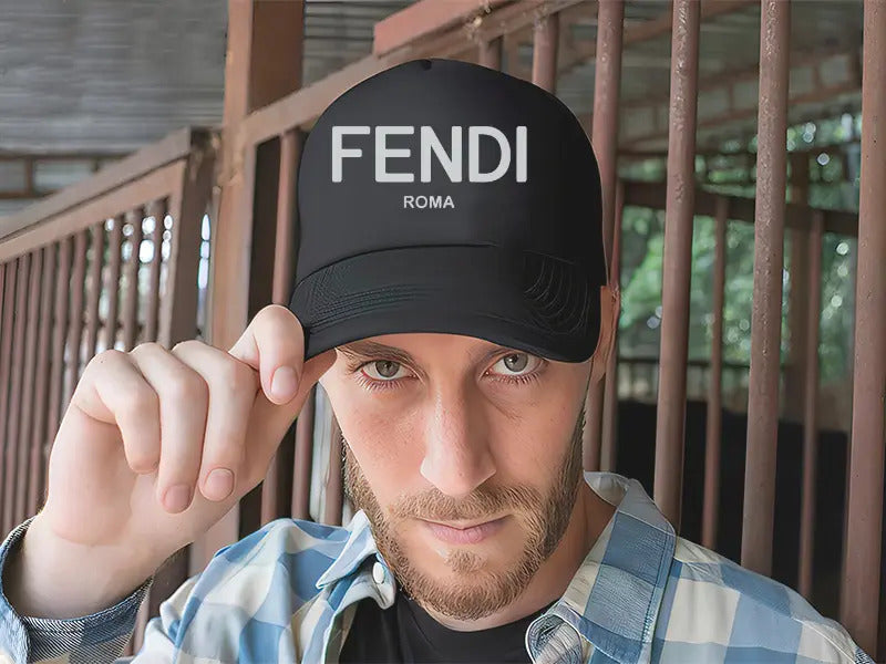 Gorra Fendi Roma Moda Moderno Elegante Aesthetic Actualidad Negro Ajustable Fendi