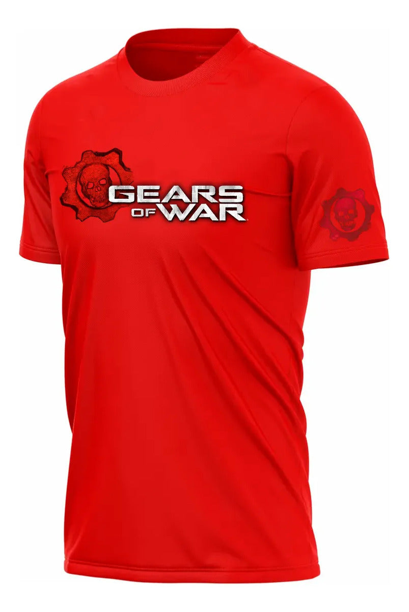Playera Gears Of War Videojuegos Xbox Playstation Pc Gamer Rojo Logo G