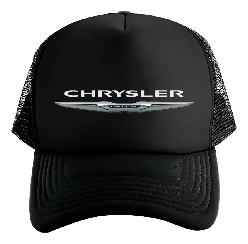 Gorra Trucker Chrysler Coche Automóvil Automovilismo Carro Negro Ajustable Crslr
