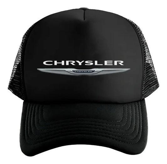 Gorra Trucker Chrysler Coche Automóvil Automovilismo Carro Negro Ajustable Crslr