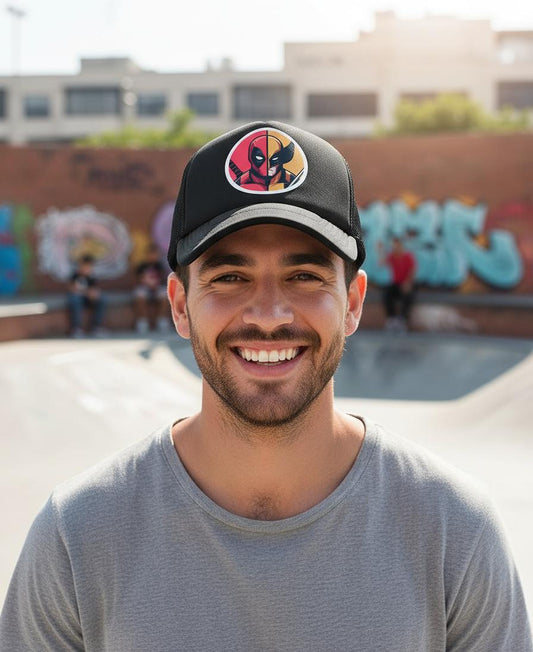 Gorra Deadpool & Wolverine Marvel Cómics Avengers Negro Ajustable Dp&w