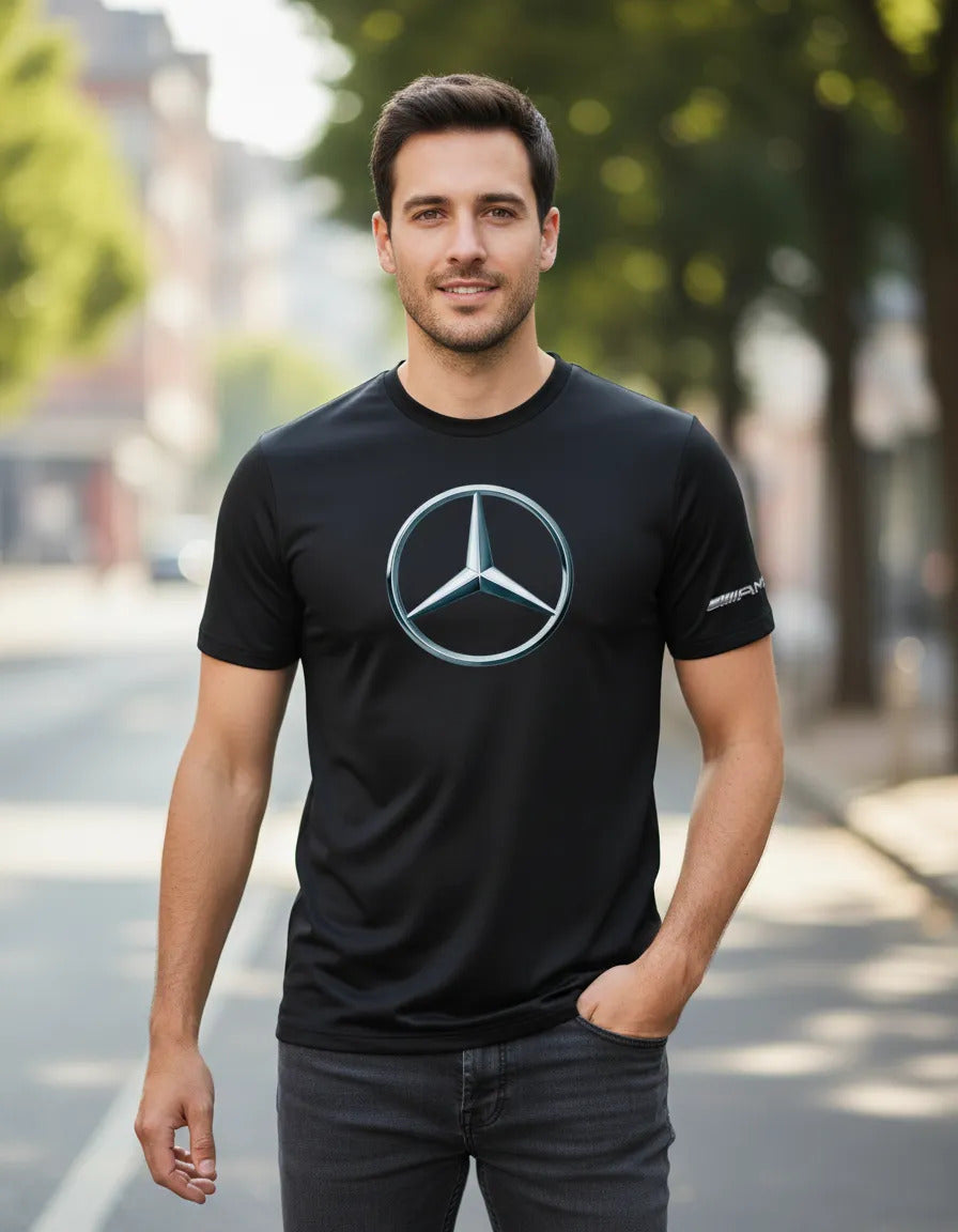 Playera Mercedes Benz Amg Coche Vehículo Automovilismo F1 Negro Logo Xg