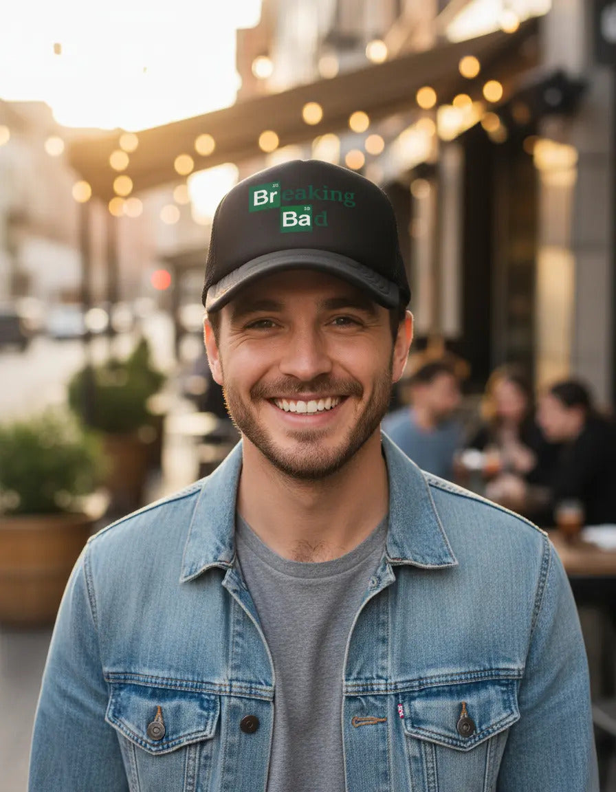 Gorra Trucker Breaking Bad Walter White Series Televisión Negro Ajustable Brba