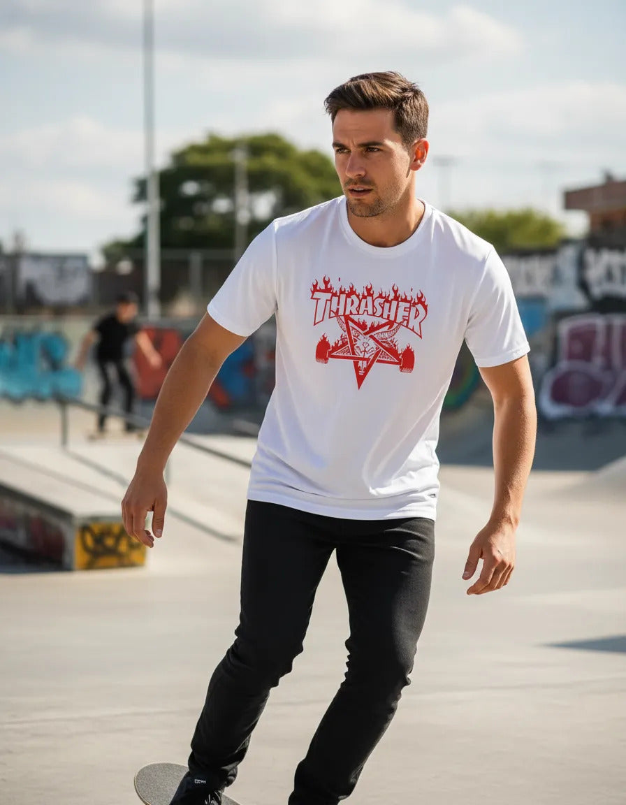 Playera Deportiva Thrasher Magazine Godzilla Skate Urbano