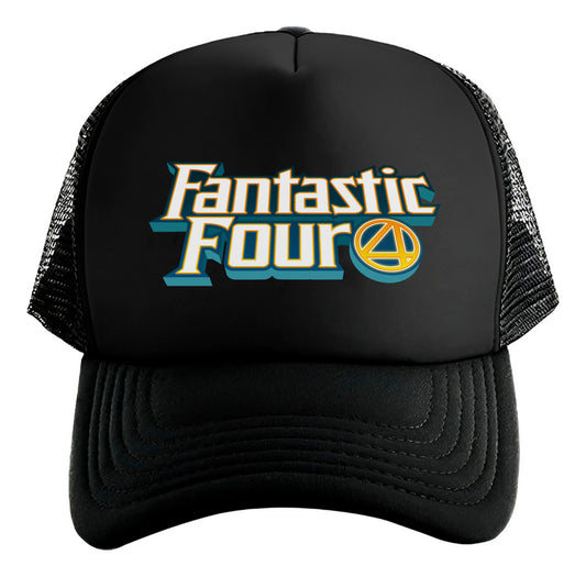 Gorra Fantastic Four 4 Fantásticos Marvel Cómics Avengers Negro Ajustable F4