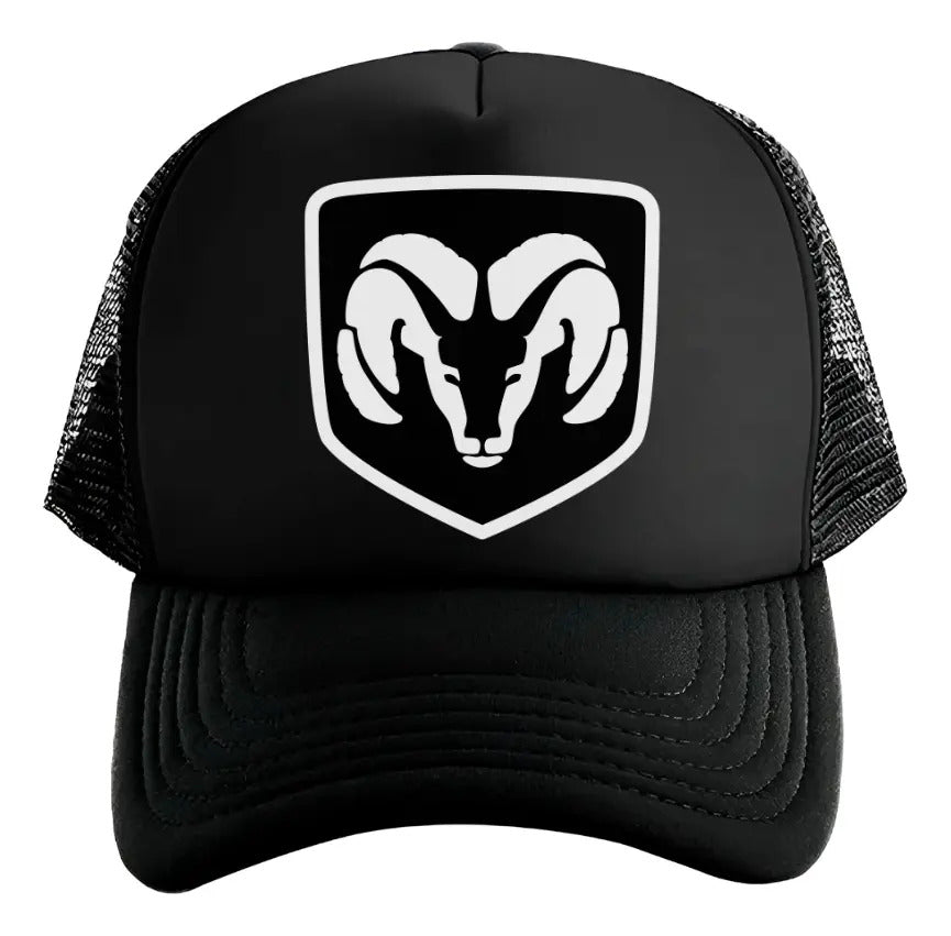 Gorra Trucker Ram Coche Vehículo Automóvil Automovilismo Negro Ajustable Ram