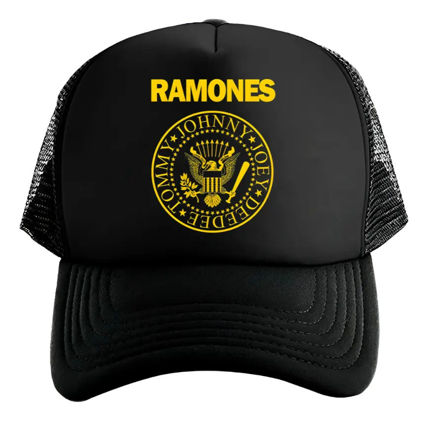 Gorra Ramones Música Rock Negro Ajustable Ramones