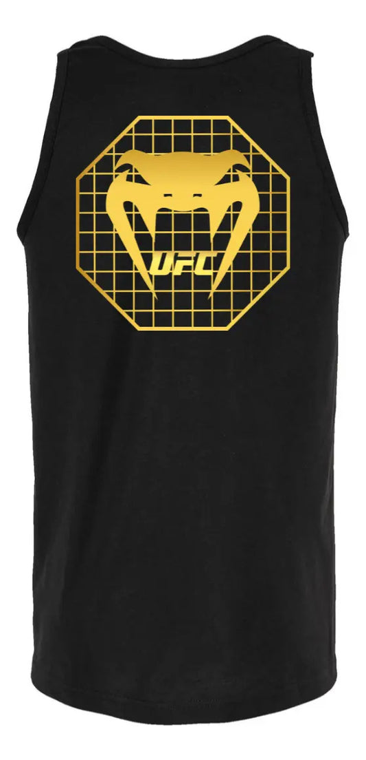 Playera Sin Mangas Ufc Venum Octa Mma Box Muay Thai Kick Negro Gold Ch