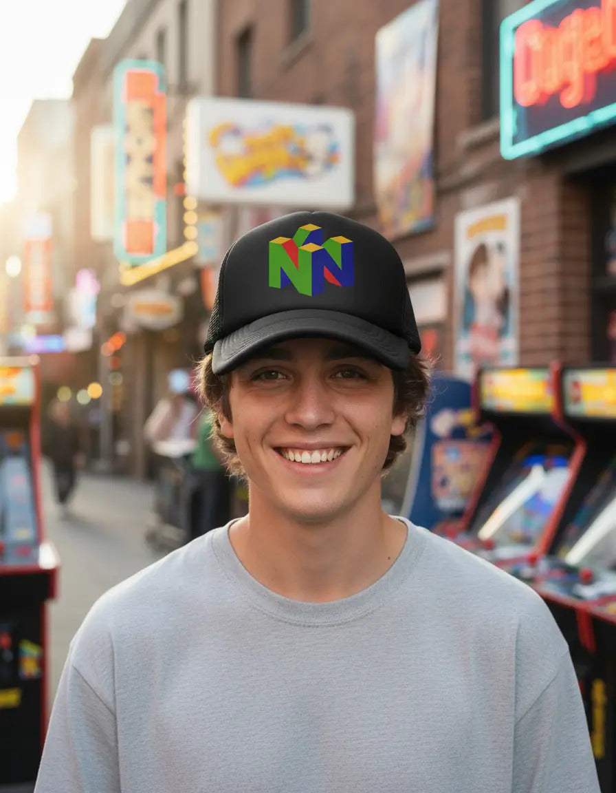 Gorra Trucker Nintendo Switch Videojuegos Gamer Streaming Pc Negro Ajustable Nntnd