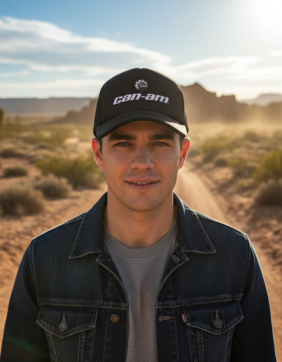 Gorra Can Am Vehículo Todoterreno Automovilismo Negro Ajustable Can Am